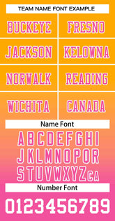 Custom Yellow Pink-White Gradient Fashion Personalized Team Football Jersey